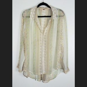 Free People Sheer floral blouse